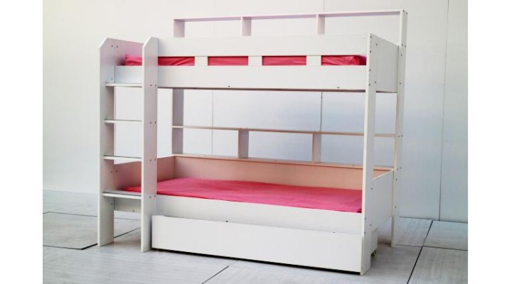 T302W Douhle Layer Bunk Bed With Trundle